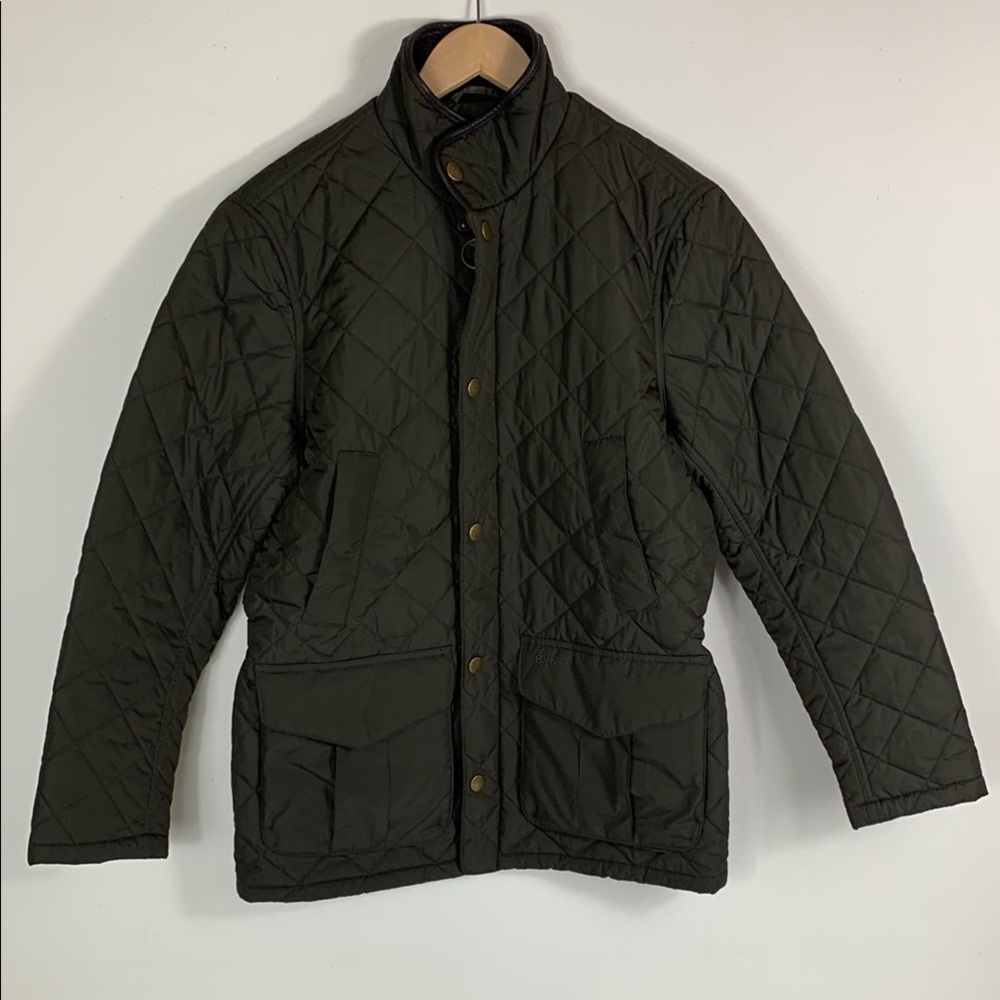 Barbour Men's Quilted Jacket - Olive Green Size S